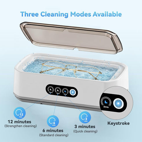 49KHz 3 650ML 304 Ultrasonic Jewelry Cleaner Machine: UltraSonic Cleaner with Cleaning Modes