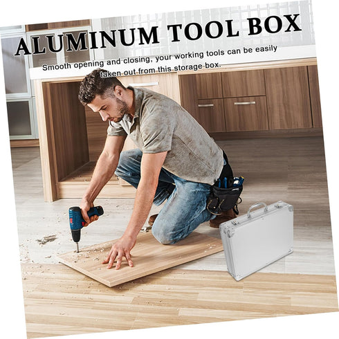 Toolbox Uonlytech Portable Alloy Organizer with Lock Shockproof Travel Case for Tools Gadgets Medicine Large Capacity