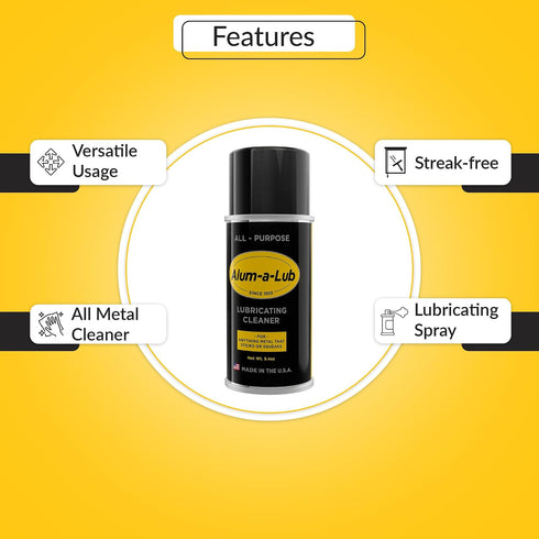 9.4 Oz Brixwell Alum-A-Lub All Purpose Lubricating Cleaner for All Metals - Can, Garage Door Lubricant, Silicone Spray