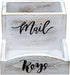 MyGift Shabby Whitewashed Solid Wood Mail Holder and Key Organizer, Entryway Storage Tray for Office