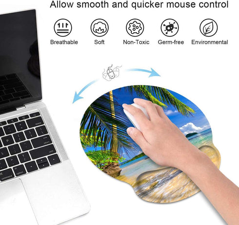 Ergonomic Mouse Pad Wrist Support Set - Cute Large Wrist Rest Pad with Non-Slip Base for Home Office Gaming