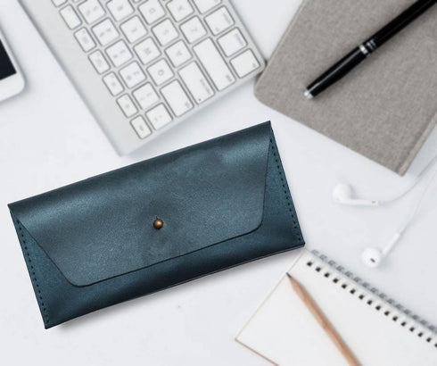 succor Genuine Leather Cash Envelopes for Men, Reusable Budget Wallet, Retro Clutch for Men and Women