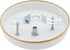 Aspen Creative 21528-21 White,5-1/8 Diameter,11mm Ceiling Canopy Kit with Warm Brass Trim for Chandelier and Pendant