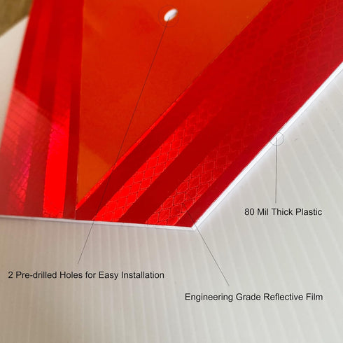 2 Pack Slow Moving Vehicle Triangle Sign, Plastic Farm Triangle Safety Sign, SMV Sign, 14"x16" Engineering Grade Reflective Golf Cart Accessories