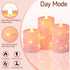 3 Pack-Pink Da by Flameless Candles with String LightsBattery Operated Candles,LED Flickering Candles with Remote