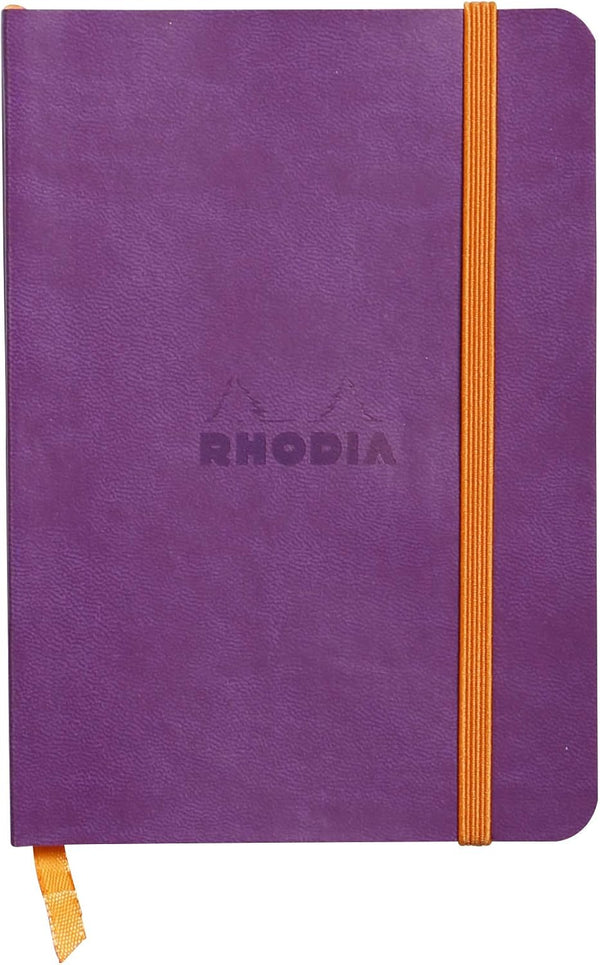 Rhodia Rhodiarama SoftCover Notebook, 72 Lined Sheets, 4 x 5 1/2, Purple Cover (117310C)