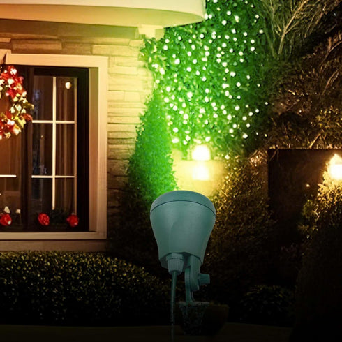 2 5FT OSKOS LED Christmas Spotlight, Outdoor Waterproof Floodlight, with Extra Lenses (Red, Green), Yard Stake
