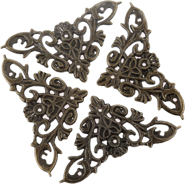 dophee 4Pcs Vintage Style Corner Protector Guards Floral Pattern Edge Cover Decoration