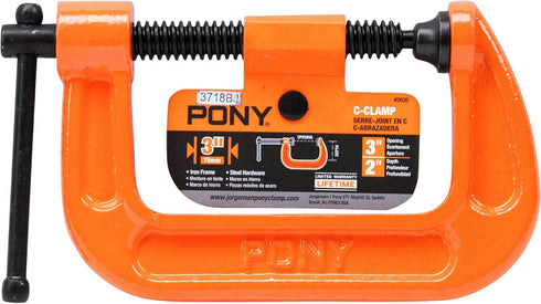 Pony Jorgensen 2630 3-Inch C-Clamp, Orange