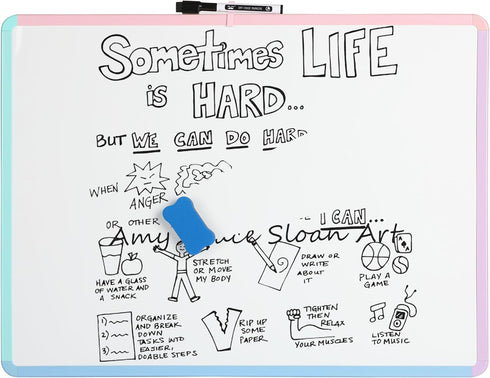 Mr. Pen- Dry Erase Board, 18” x 24” with Black Marker, Colorful Frame, Magnetic Whiteboard for Wall, Dry Erase Boards