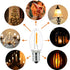 25 Pack Clear Glass LED C7 Light Bulbs, E12 Base, 0.6W Equivalent to 7W, Warm White for Candles, Chandeliers &