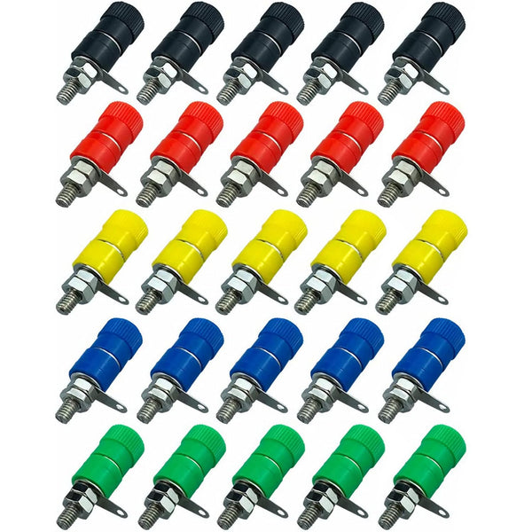 20 PCS Binding Posts Terminal, Female Socket Jack for 4mm Banana Plug Connector, Electronic Test Equipment (5 Color)