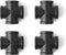 3/4" Black 4-Way Cross Fitting Connector, Home TZH 4-Pack Cast Malleable Iron