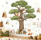 decalmile Woodland Animals Large Tree Wall Stickers Forest Animal Fox Rabbit Hedgehog