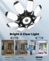 14000Lm 8 Bulb E26 Bulbs Adiding LED Garage Ceiling Lights w/ Adjustable Panels, Super Bright Deformable Basement Light