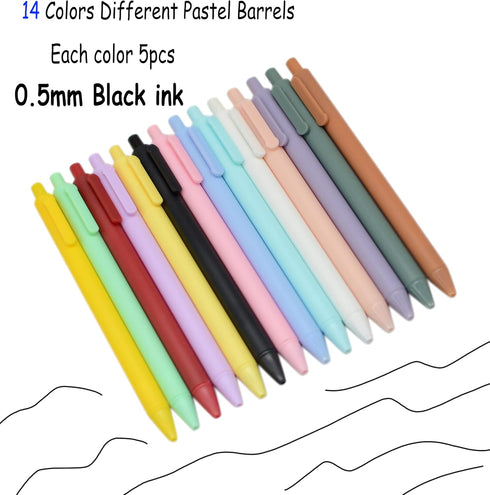 YYaaloa 70 Pcs Cute Retractable Gel Ink Pens, 0.5mm Bullet Point, Fun Gifts for Kids, Girls, Boys, Office Supplies