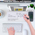 Varhomax Glass Desk Whiteboard with Wireless Charger, Desktop Dry Erase Board with Storage, Memo Notepad for Home Office