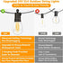 50FT 16 Dimmable S14 Bulbs(1 LED Outdoor String Lights, Waterproof Patio Light with Remote & Shatterproof Edison