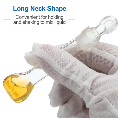 PATIKIL 5ml Volumetric Flask, 10Pcs 3.3 Borosilicate Glass Graduated Measuring Flask with Glass Stopper for Lab