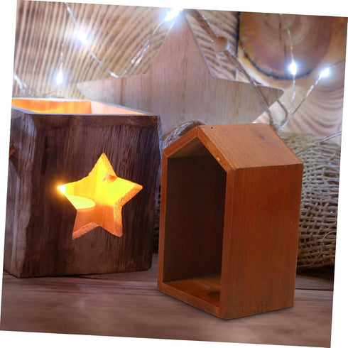 SOLUSTRE Retro House-Shaped Desk Organizer - Small Storage Shelf