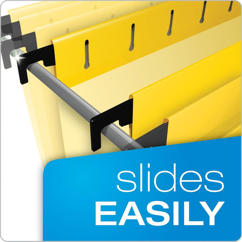 Pendaflex SureHook Reinforced Hanging Folders, Legal Size, Yellow, 1/5 Cut, 20/BX