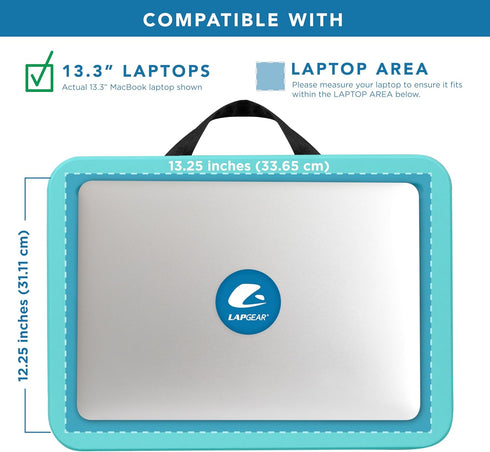 LAPGEAR Compact Lap Desk - Fits up to 15 Inch Laptops, Aqua Sky - Style No. 43109