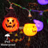 Upgraded Solar Halloween Lights Outdoor, 16ft 30LED Pumpkin String Lights with 8 Modes for Waterproof Garden Patio