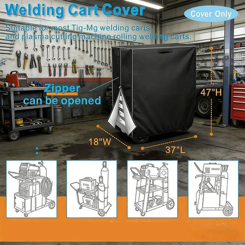 AugustknowU Use(210D) For Plasma Cutter Rolling Cart Cover Compatible With Tig Mig Welding Carts Using Heavy Duty