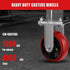 Heavy Duty Industrial Casters 5"X2", Rigid Casters with Crowned Polyurethane Tread, 1000 lbs Load Capacity for Tool