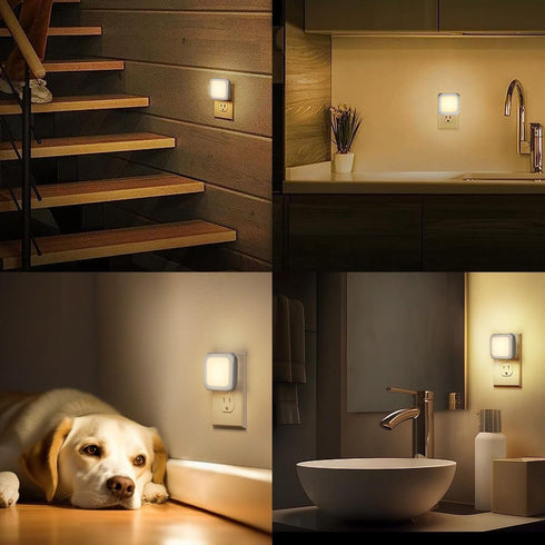 SZJIANDA Dimmable Kitchen,2 Pack Night Light with Auto Dusk Dawn Sensor, Night Lights Plug-into Wall with Brightness