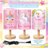 Tujoe 3 Pcs Interchangeable Unicorn Bedside Table Lamp Fabric Nightstand Table Lamp for Kids Room Desk Reading Bedroom