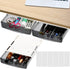 SOUJOY 3 Pack Under Desk Drawer, Self-Adhesive Slide Out Organizer Tray for Hidden Storage in Office, Home, Kitchen