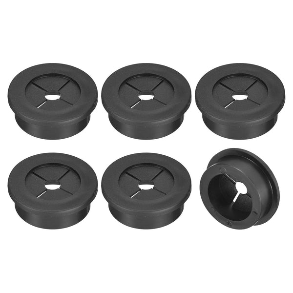 uxcell 6 Pcs Cable Cord Grommet, 1-3/16 Inch Desk Grommet, Flexible Rubber Wire Hole Cover for Office Desk