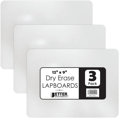 Better Office Products 9" x 12" Premium Dry Erase Boards, Double Sided Lapboards, Small White Board Pack for Classroom