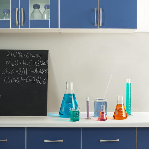 Glass Beakers Set - Borosilicate Glass, Science Chemistry Classroom Supplies for Education, Research Labs (50-600mL,