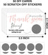50 50 Stickers(C05) Thank You For Your Purchase Scratch Off Cards - Blank Gift Certificate Cards - Small Business Thank