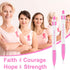 Teling 100 Pcs Breast Cancer Awareness Pink Ribbon Retractable Pens, Bulk Gel Ballpoint Pens for Women, Office Supplies