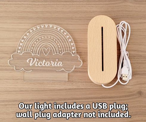 ENGRAVIFY Custom Night Light Cute Personalized Baby Gifts Cloud Butterfly Rainbow Moon & Stars Customized Name Gifts