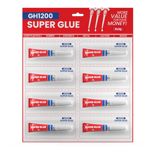 4 Gram x 8 Strong Super Glue All Purpose with Anticlog Cap, Fast & Strong Adhesive for DIY Crafts