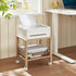 YUFAM 2 Tier Printer Stand with Storage,Under Desk Shelf Printer Table,Small Printer Stand with Wheels,Rolling Printer