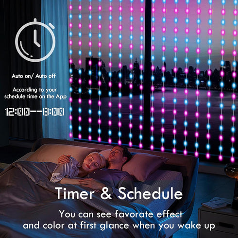 KBG (8Ft 6Ft) Smart Curtain Lights RGB Color Changing Christmas Curtain Lights, USB Powered with Remote/APP Control
