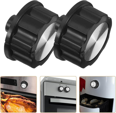 1.18In Set 2 UKCOCO Oven Control Knobs Replacement for Air Fryer Timer Switch Stovetop and Bbq Grill Kitchen Appliance