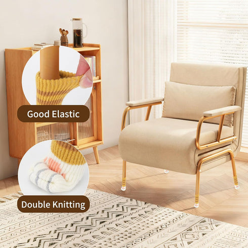 HAIJSEVR 24Pcs 6 Cat Paw Chair Leg Floor Protectors for Hardwood Floors, High Elastic Felt Knitted Chair Socks