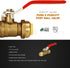 Supply Giant VQCW12-2 Full Port Ball Valve - Water Shut Off Push to Connect PEX, Copper, CPVC, 1/2 Inch, Brass Pack of 2