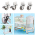AONMTOAN 1.25 Inches 120 Lbs Bookshelf,Set 4 L-Shaped Plate Swivel Caster, with Brake Rubber Caster, Side Mount casters