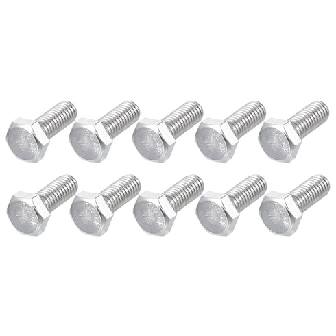 Hex Bolts (M6-1x16mm) 50Pcs, 304 Stainless Steel Coarse Fully Threaded Hex Head Screw Bolts for Furniture Repair