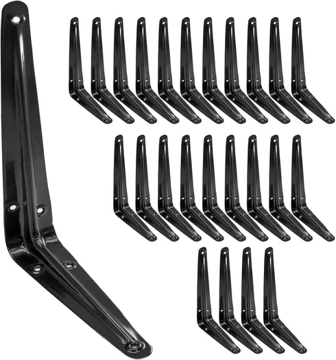 PHITUODA 24 Pack Shelf Brackets 8 x 6 Inch, Heavy Duty Black Metal