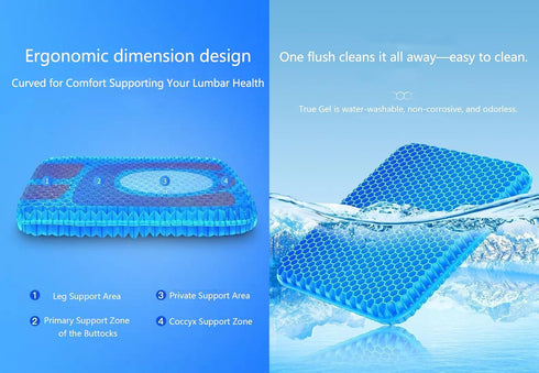 Mergct Upgraded Gel Cushion: Oversized, Thickened Honeycomb-Pattemed Silicone Pregnancy Chair Pad forOffice, Classroom