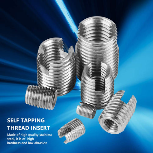 50Pcs Quick Thread Insert with Storage Case, M3 Self Tapping Thread Insert, Stainless Steel Repair Tool