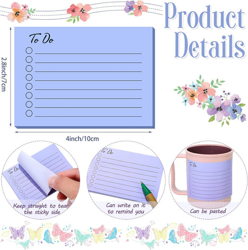 Pajean 9 Pcs/450 Sheet To Do List Sticky Note 3x4 Inch Self Stick Pads with Line for Office, School, Home Reminder